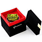 Olive Emerald Green Forever Rose in Velvet Box