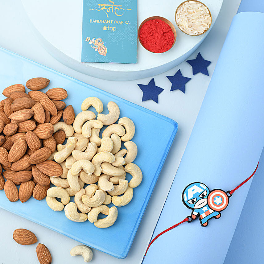 Sneh Captain America Rakhi & Healthy Nuts