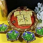 Soan Papdi with Traditional diyas