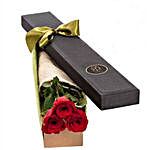 3 Red Roses in Gift Box