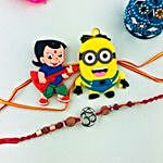 Two Kids Colorful Rakhi with Om