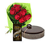 Red Roses With Dark Chocolates