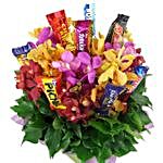 Sweet Mix Of Flowers & Chocolates