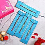 Pearl And Mauli Rakhis Set Of 4 With 250 Gms Soan Papdi