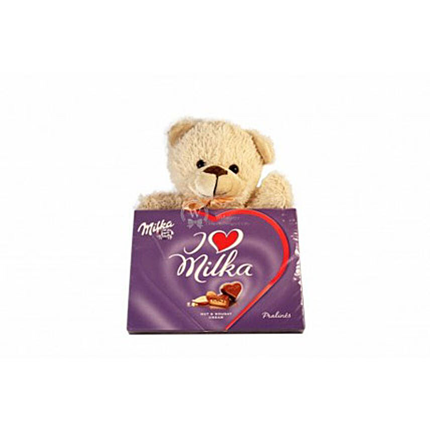 Sweet Milka Hearts with A Teddy