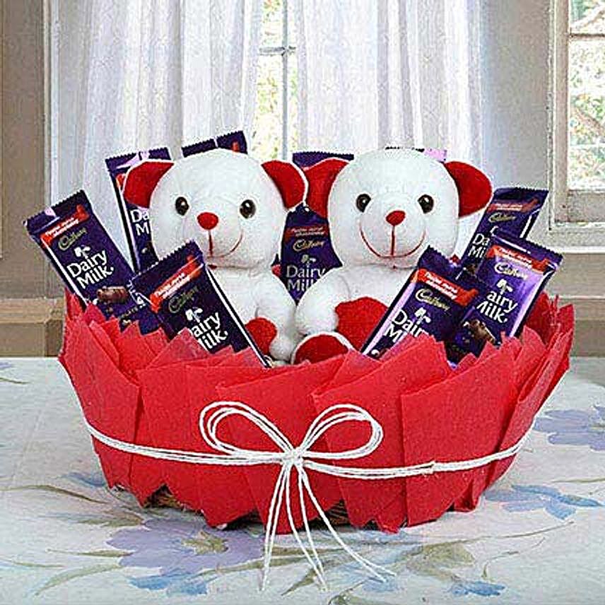 Valentine Teddy N Chocolate Combo