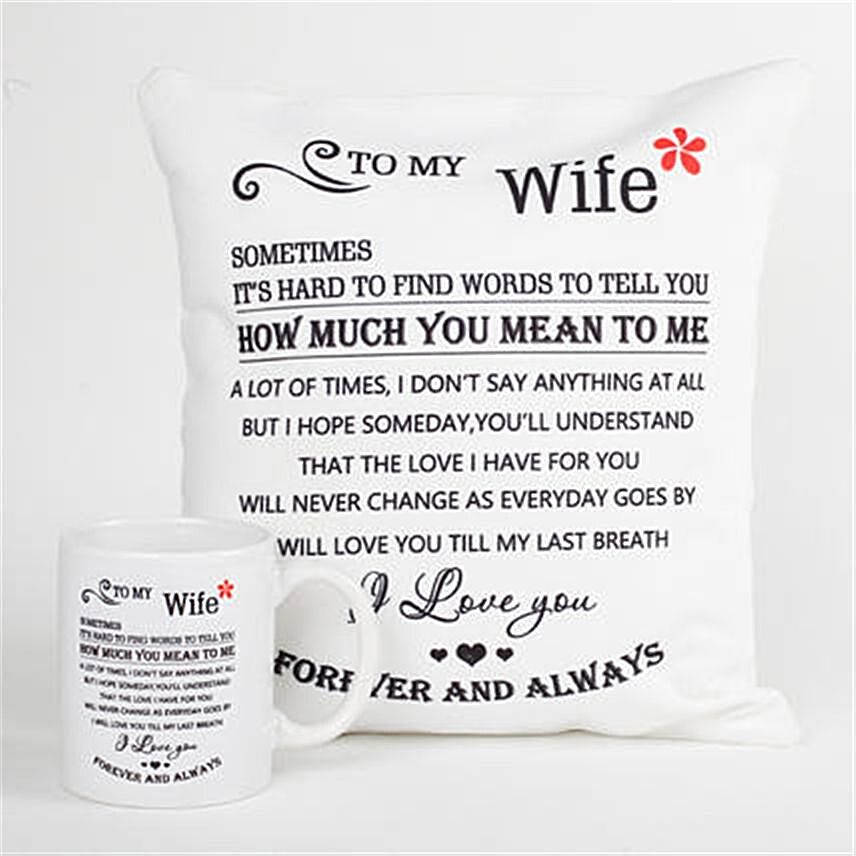 Forever and Always Printed Cushion and Mug