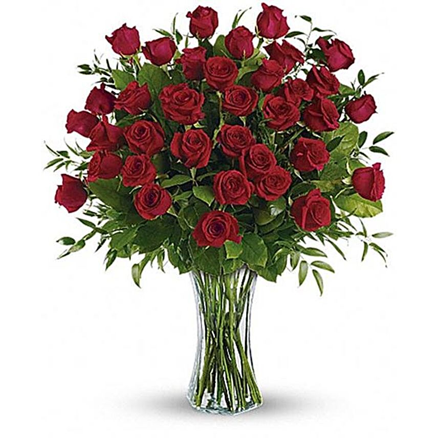 Big Luxurious Red Roses Arrangement