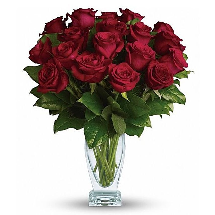 Eternal Love Red Roses Vase