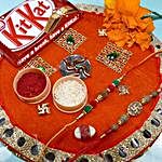 Rudrakha Rakhi Seet of two Thali with Kit Kat