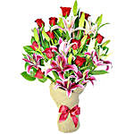 Grace Bouquet Of 12 Red Roses And 8 Lilies
