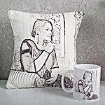 Personalized Sketch Cushion N Mug Combo