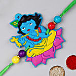 Fabulous Krishna Kids Special Rakhi And 3 Pcs Ferrero Rocher