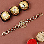 Spiritual Rudraksh Ganesha Bracelet And 3 Pcs Ferrero Rocher