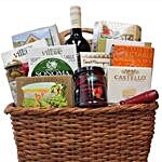 Wine With Sweet And Savoury Treats Basket