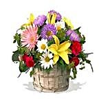 Vibrant Mixed Flowers Basket