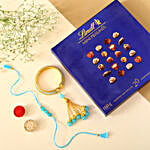 Sneh Blue Rakhi Set & Lindt Mini Pralines