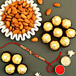 Sneh Motif Rakhi With Almonds & Ferrero Rocher