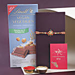 Sneh Meenakari Ganesha Rakhi & Lindt Hazelnut Chocolate