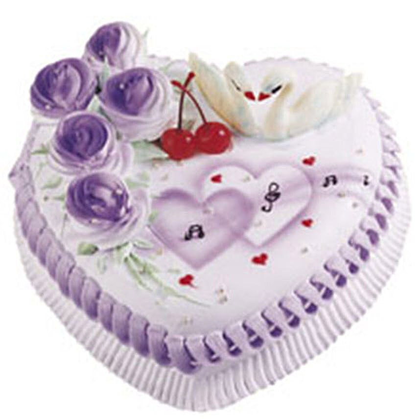 Purple Cream Roses Cake