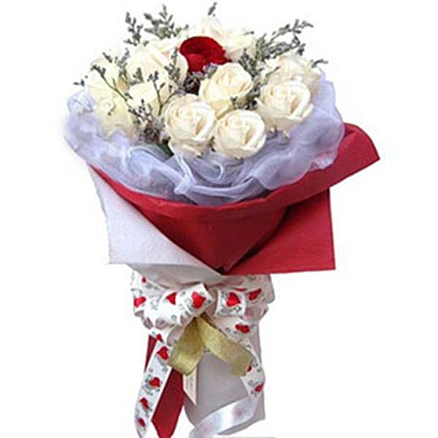 Red And White Roses Bouquet