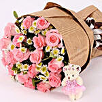 Bouquet Of 19 Diana Pink Roses