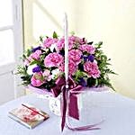 Lovely Pink Carnations Flower Basket