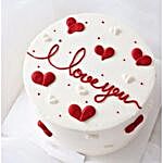 I Love U Red And White Hearts Cream Cake