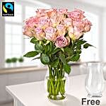 Graceful Light Pink Roses Vase