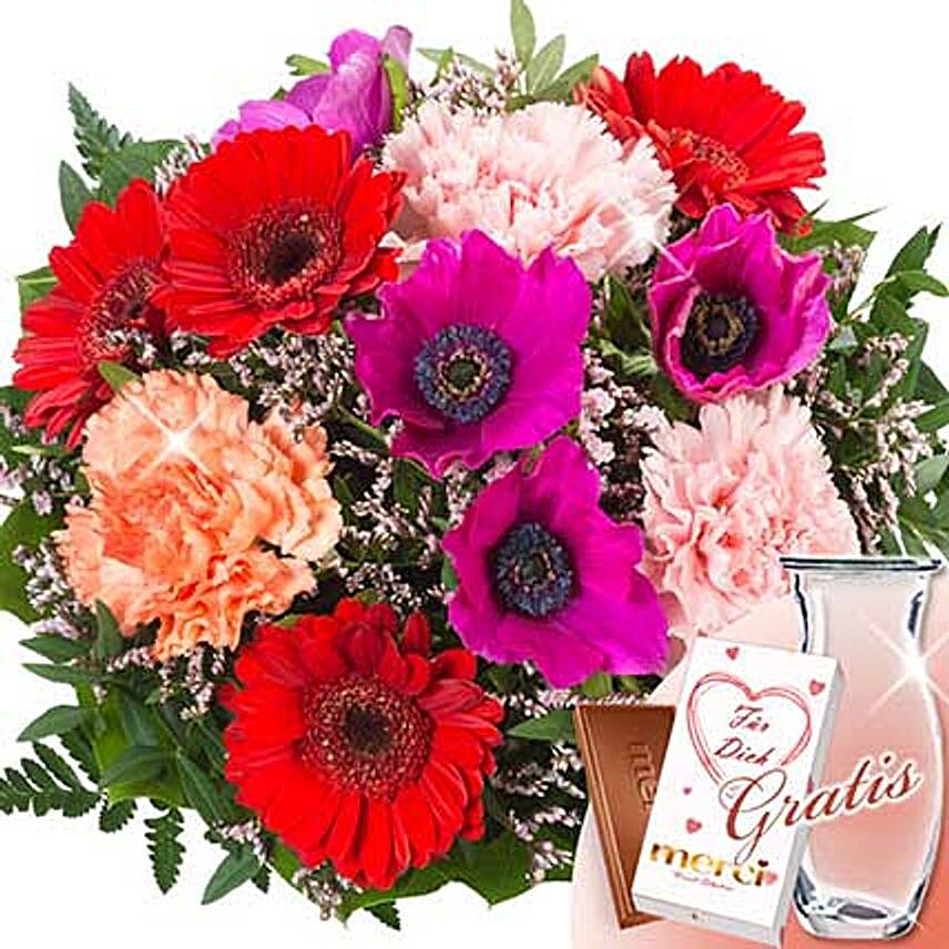 Flower Bouquet Blutensensation With Vase and Merci