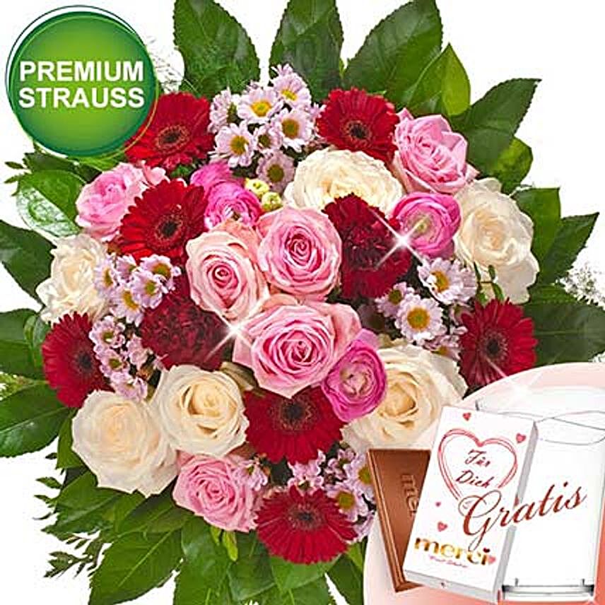 Rosen Deluxe With Premium Vase and Merci