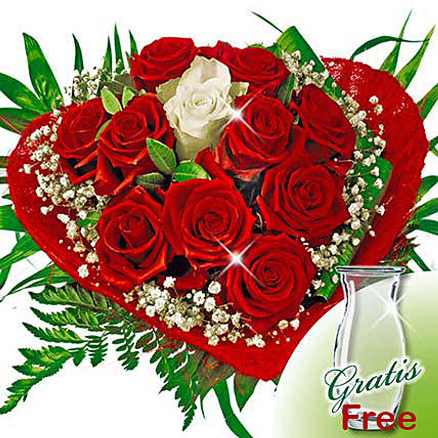 Rose Bouquet Romeo with vase