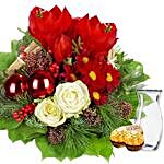 Flower Bouquet Weihnachten with vase and 2 Ferrero Rocher
