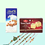Lindt And Soan Papdi With 5 Rakhis