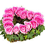 Heart Shaped Pink Aqua Rose Velvet