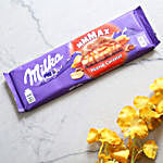 Orange Lumba Rakhi Set And Milka Peanut Chocolate