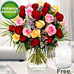 Blooming Bliss Mixed Floral Bunch With Free Vase