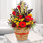 Exotic Blooms Wicker Basket With Free Chocolates