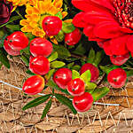 Exotic Blooms Wicker Basket With Free Chocolates