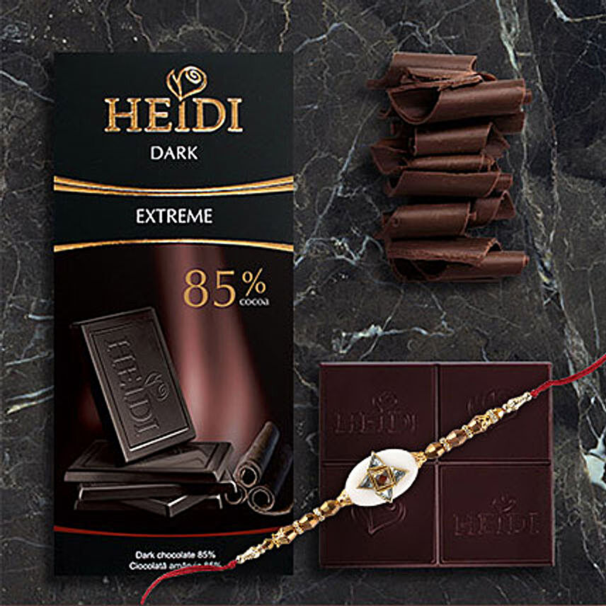 Heidi Extreme Dark Chocolate Rakhi Combo