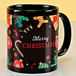 Merry Christmas Printed Black Mug