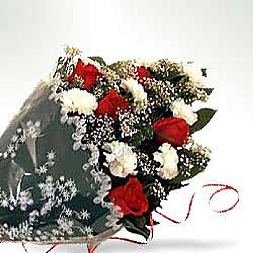 Bunch of Carnations n Roses INDO