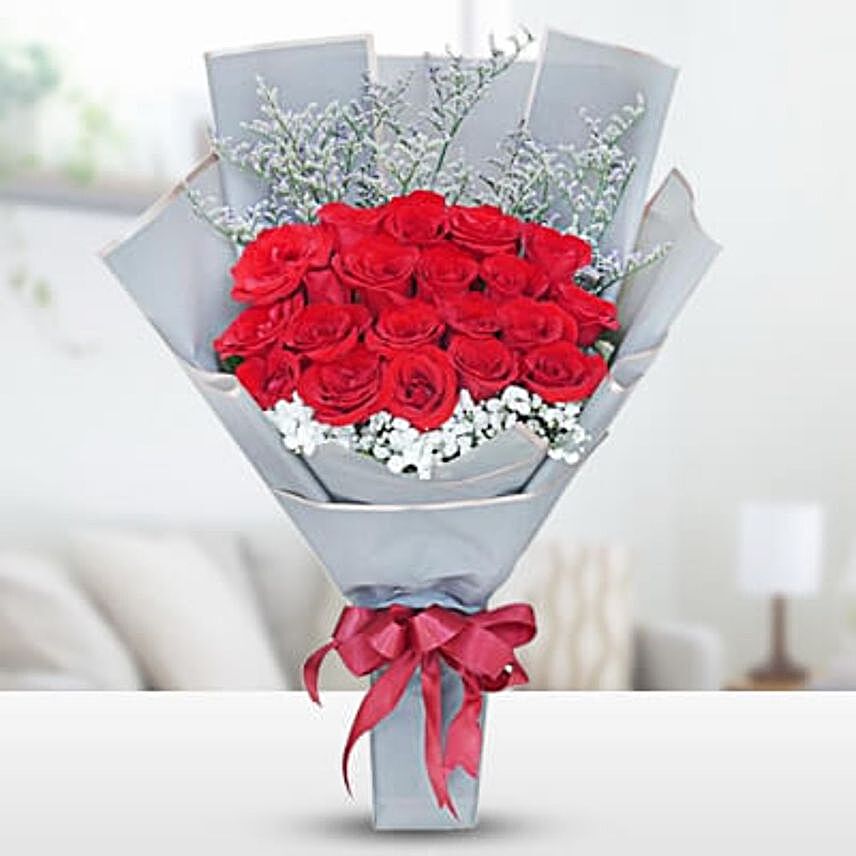 Blissful Red Roses Bouquet