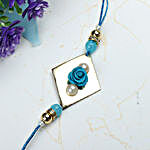 Blue Rose with Pearl Rakhi INDO