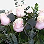 12 Sweet Pink Roses Glass Vase Arrangement