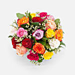 Beautiful Mixed Roses Fishbowl Vase Arrangement