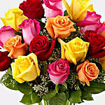 Vase Of 12 Beautiful Vivid Roses