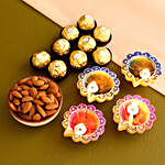 Diwali Diyas With Chocolates And Almonds