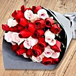Breathtaking Red And Pink Roses Bouquet