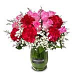 Heavenly Carnations And Roses Vase